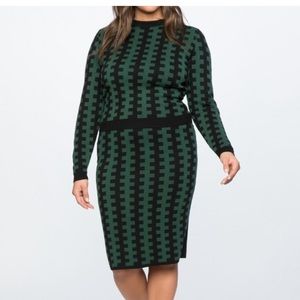 Eloquii Intarsia Patterned Sweater + Skirt Set - 18/20